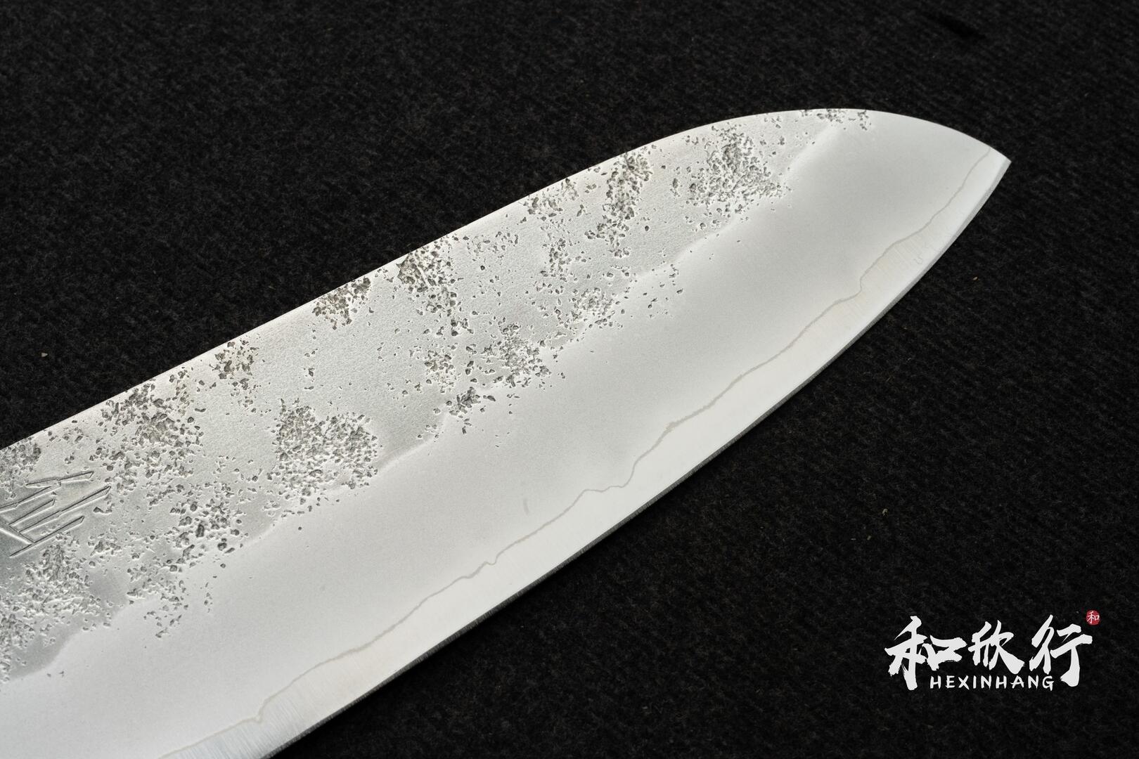 仙藏Senzo｜銀三鋼梨地三德165mm 鐵刀木八角斜柄